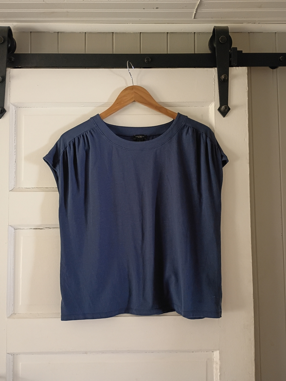 Ann Taylor Slate Blue Short Sleeve Tee